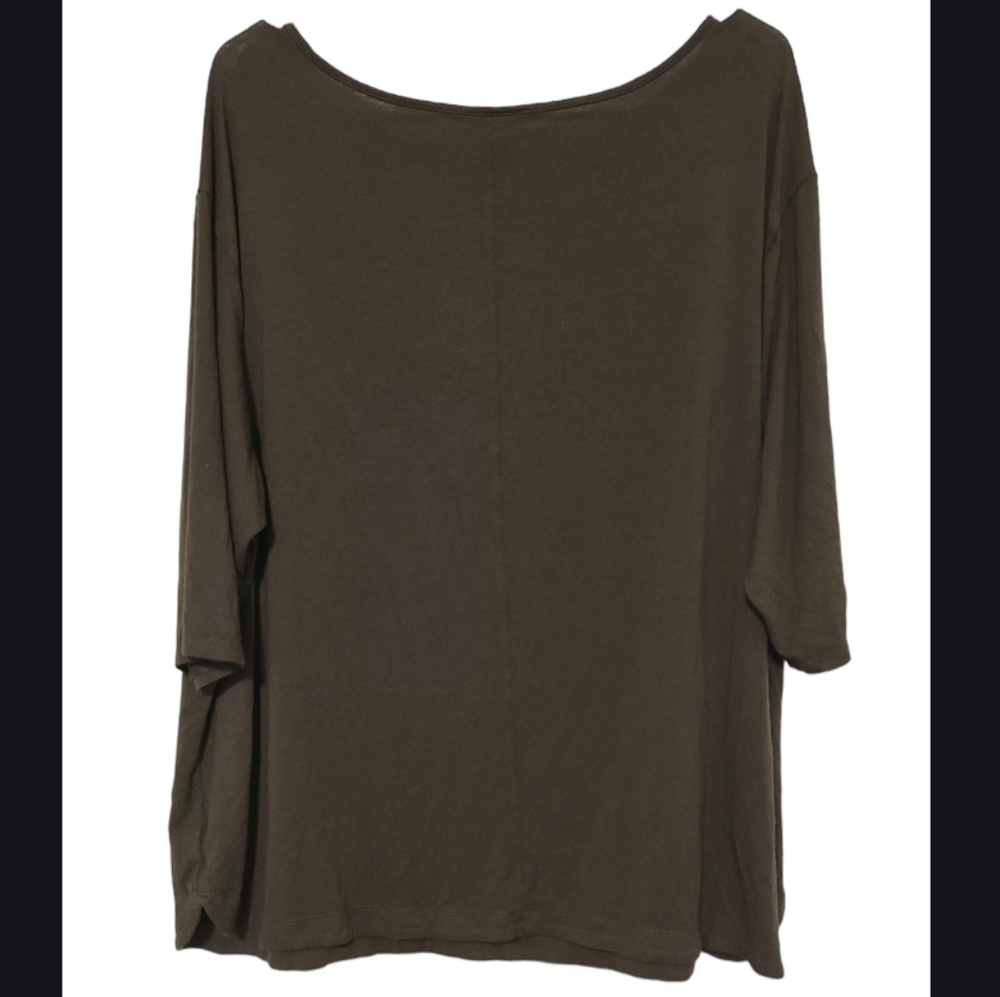J. Jill Wearever Collection 3/4 Sleeve Shirt with Small Slits on Bottom - Picture 2 of 5